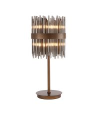 Cucine Glass Rod Table Lamp, 6 Light G9, Painted Matt Bronze/Smoke