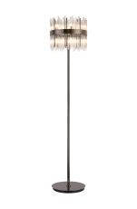 Cucine Glass Rod Floor Lamp, 10 Light G9, Black Chrome/Clear Item Weight: 16kg