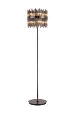 Cucine Glass Rod Floor Lamp, 10 Light G9, Black Chrome/Smoke Item Weight: 16kg