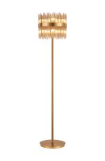 Cucine Glass Rod Floor Lamp, 10 Light G9, Brass/Cognac Item Weight: 16kg