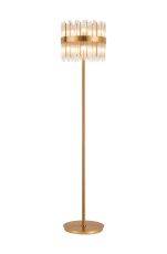 Cucine Glass Rod Floor Lamp, 10 Light G9, Brass/Clear Item Weight: 16kg