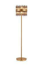 Cucine Glass Rod Floor Lamp, 10 Light G9, Brass/Smoke Item Weight: 16kg