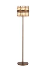 Cucine Glass Rod Floor Lamp, 10 Light G9, Painted Matt Bronze/Cognac Item Weight: 16kg