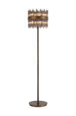 Cucine Glass Rod Floor Lamp, 10 Light G9, Painted Matt Bronze/Smoke Item Weight: 16kg