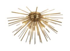 Cucine 75cm Sputnik Glass Rod Glass Rod Flush, 12 Light G9, Brass/Cognac