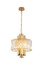 Lola 43cm Pendant, 6 x E14, Brass/Clear