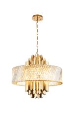 Lola 70cm Pendant, 13 x E14, Brass/Clear