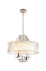 Lola 70cm Pendant, 13 x E14, Satin Nickel/Clear