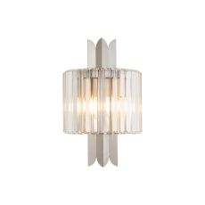 Lola Wall Lamp, 2 x E14, Satin Nickel/Clear