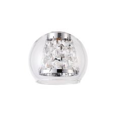 Orilla 12 x 9.9cm Round Clear Glass Outer And Polished Chrome/Clear Crystal Inner Shade (F)