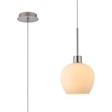 Lori 1.7m Single Pendant, 1 Light Adjustable E27, Satin Nickel/Opal Wine Shades