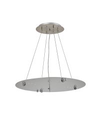 Lowan 59cm, 3m Satin Nickel/Silver, Suspension Plate c/w Power Cable To Lower Flush Fittings, Max Load 40kg (ONLY TESTED FOR OUR PRODUCTS)