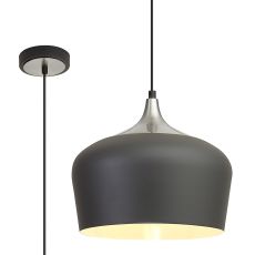 Goccia 35cm Pendant, 1 x E27, Anthracite/Satin Nickel