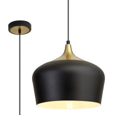 Goccia 35cm Pendant, 1 x E27, Black/Gold
