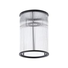 Brai Round 17.5 x 25cm Non-Electric Glass Rod Shade (A), Satin Black / Clear Glass Rods