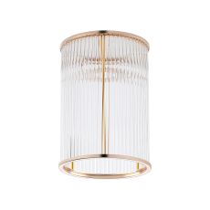 Brai Round 17.5 x 25cm Non-Electric Glass Rod Shade (A), French Gold / Clear Glass Rods