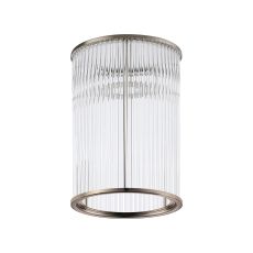 Brai Round 17.5 x 25cm Non-Electric Glass Rod Shade (A), Satin Nickel / Clear Glass Rods