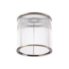 Brai Round 21 x 20cm Non-Electric Glass Rod Shade (B), Antique Brass / Clear Glass Rods