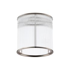 Brai Round 21 x 20cm Non-Electric Glass Rod Shade (B), Satin Nickel / Clear Glass Rods
