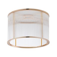 Brai Round 30 x 20cm Non-Electric Glass Rod Shade (C), French Gold / Clear Glass Rods