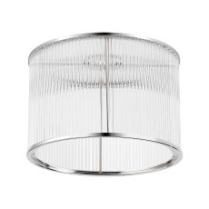 Brai Round 30 x 20cm Non-Electric Glass Rod Shade (C), Polished Nickel / Clear Glass Rods