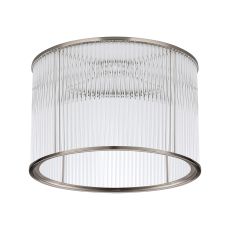 Brai Round 30 x 20cm Non-Electric Glass Rod Shade (C), Satin Nickel / Clear Glass Rods