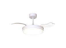 Luna 42cm 30W LED Dimmable Ceiling Light With Built-In 24W DC Fan, 3000-5000K Remote Control, 4845lm, White, 5yrs Warranty