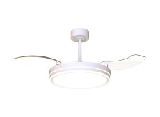 Luna 49cm 36W LED Dimmable Ceiling Light With Built-In 28W DC Fan, 3000-5000K Remote Control, 5710lm, White, 5yrs Warranty