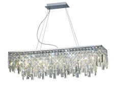 Maddison Pendant Linear 6 Light G9 Polished Chrome/Crystal