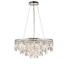Maddison 60cm Pendant Round 8 Light G9 Polished Chrome/Crystal