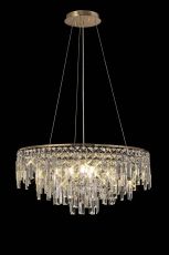 Maddison 60cm Pendant Round 8 Light G9 French Gold/Crystal