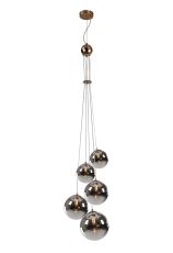 Parmingiano 48cm Cluster Pendant, 5 x G9, Antique Copper/Chrome