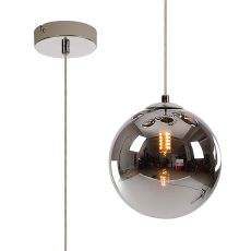 Parmingiano 18cm Single Pendant, 1 x G9, Polished Chrome/Chrome