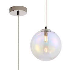 Parmingiano 18cm Single Pendant, 1 x G9, Polished Chrome/Iridescent