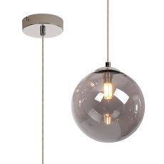 Parmingiano 18cm Single Pendant, 1 x G9, Polished Chrome/Smoke