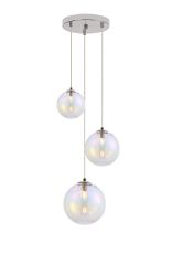 Parmingiano 31cm Round Pendant, 3 x G9, Polished Chrome/Iridescent