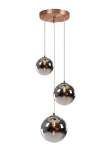 Parmingiano 31cm Round Pendant, 3 x G9, Antique Copper/Chrome