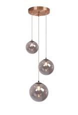 Parmingiano 31cm Round Pendant, 3 x G9, Antique Copper/Smoke