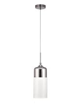 Mia Single Tube Pendant 1 Light E27 Polished Chrome/Clear Glass