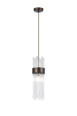 Mikka 12.5cm Single Pendant, 1 Light E14, IP44, Bronze/Clear