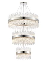 Modus 3 Tier 40cm + 60cm + 80cm Pendant, 10 + 18 + 24 Light G9, Polished Nickel/Clear, Item Weight: 50kg