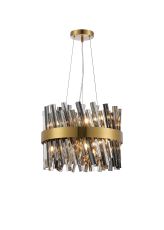 Modus 40cm 10 Light G9, Pendant Round, Brass / Smoke