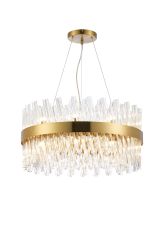 Modus 60cm 18 Light G9, Pendant Round, Brass / Clear Item Weight: 16.81kg