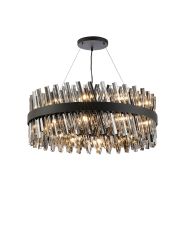 Modus 80cm 24 Light G9, Pendant Round, Satin Black / Smoke Item Weight: 23.13kg