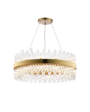 Modus 80cm 24 Light G9, Pendant Round, Brass / Clear Item Weight: 23.13kg