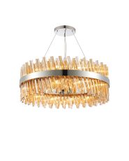 Modus 80cm 24 Light G9, Pendant Round, Polished Nickel / Amber Item Weight: 23.13kg