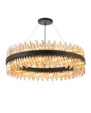 Modus 1m 32 Light G9, Pendant Round, Satin Black / Amber Item Weight: 29.51kg