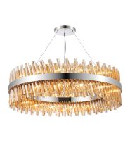 Modus 1m 32 Light G9, Pendant Round, Polished Nickel / Amber Item Weight: 29.51kg