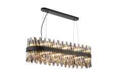 Modus 1m 24 Light G9, Pendant Oblong, Satin Black / Smoke Item Weight: 22.65kg