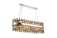 Modus 1m 24 Light G9, Pendant Oblong, Polished Nickel / Smoke Item Weight: 22.65kg